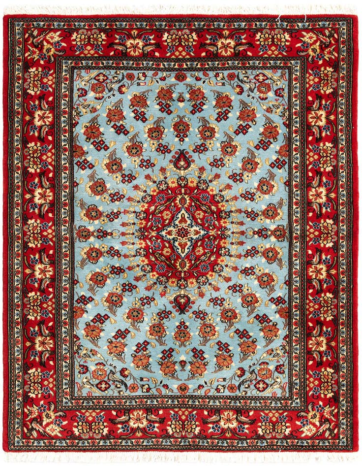 Detail image of 3' 7 x 5' Hand Knotted Qom Persian Rug
