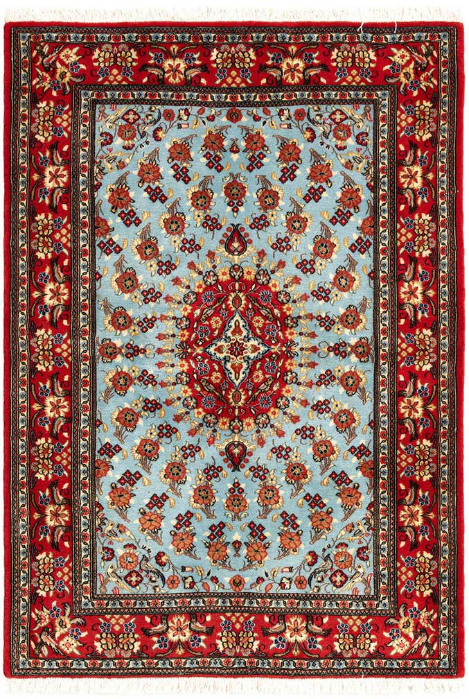 3' 7 x 5' Hand Knotted Qom Persian Rug