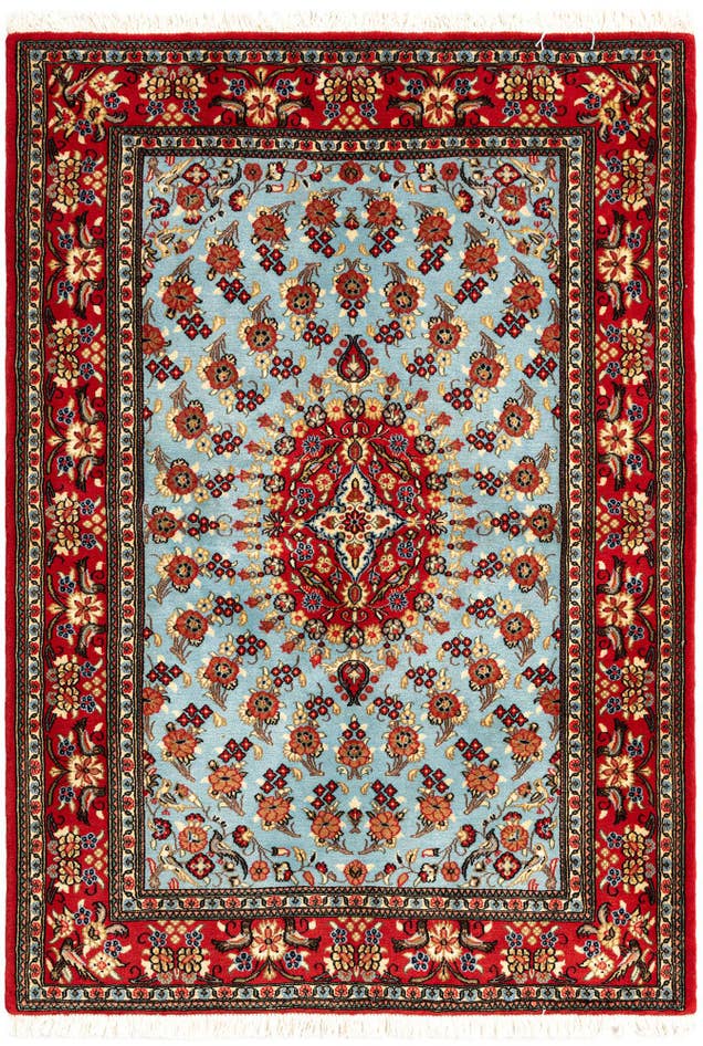 Detail image of 3' 7 x 5' Hand Knotted Qom Persian Rug