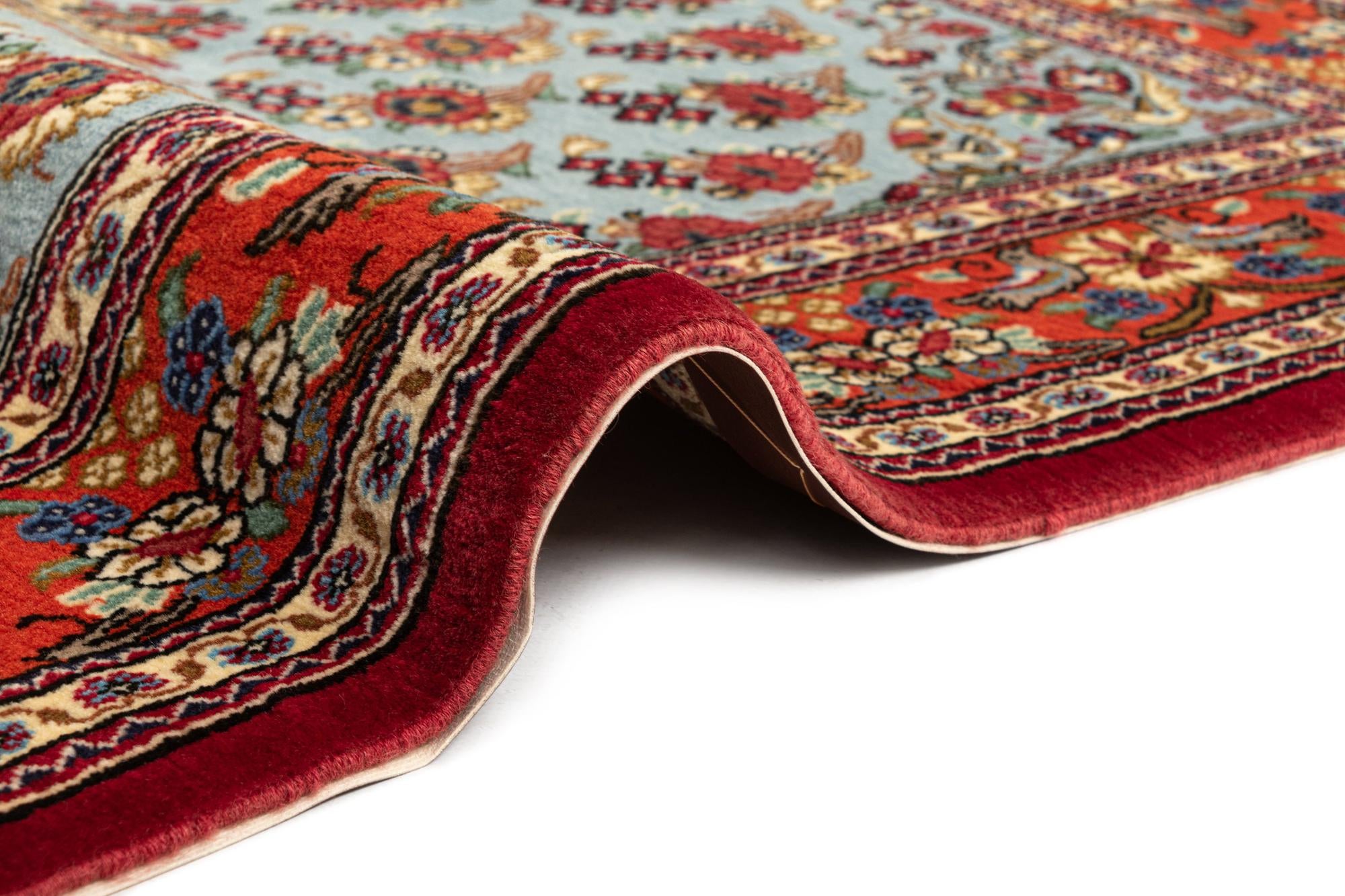 3' 5 x 5' 1 Hand Knotted Qom Persian Rug