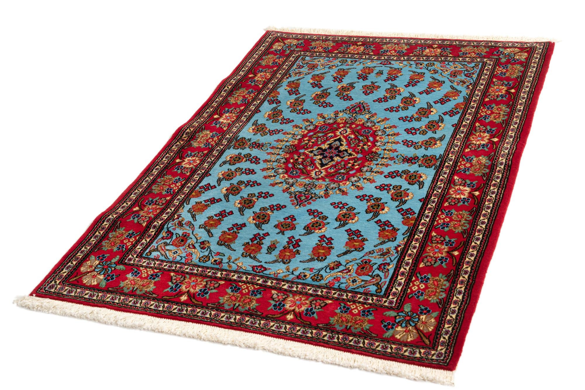 3' 6 x 5' Hand Knotted Qom Persian Rug