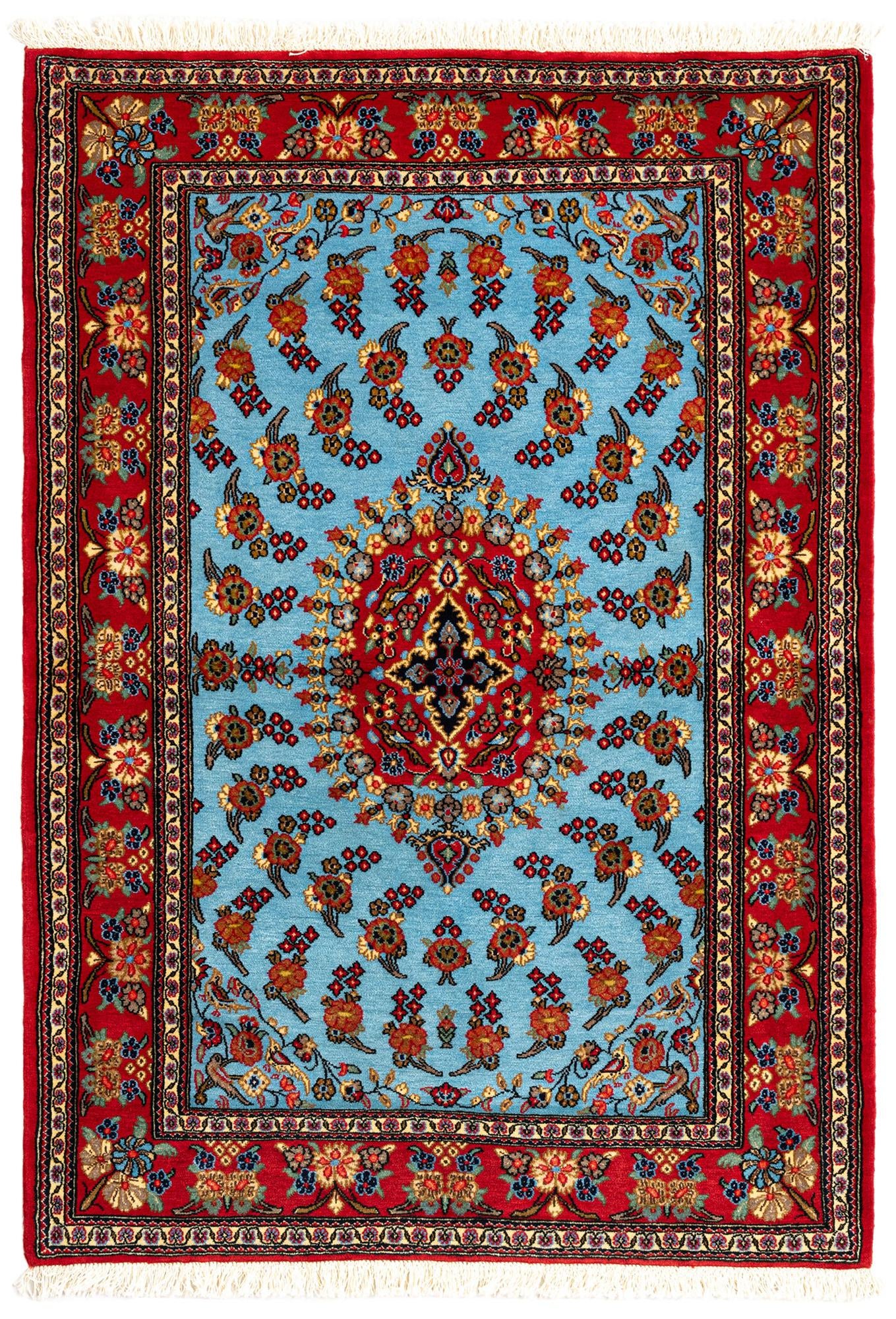 3' 6 x 5' Hand Knotted Qom Persian Rug