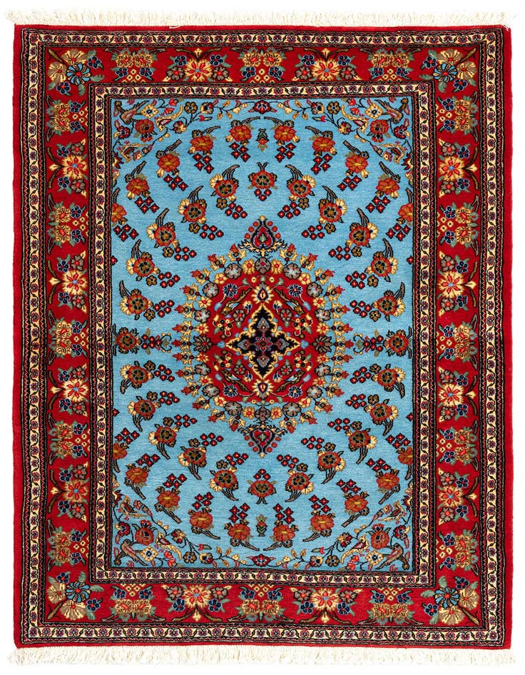 Detail image of 3' 6 x 5' Hand Knotted Qom Persian Rug