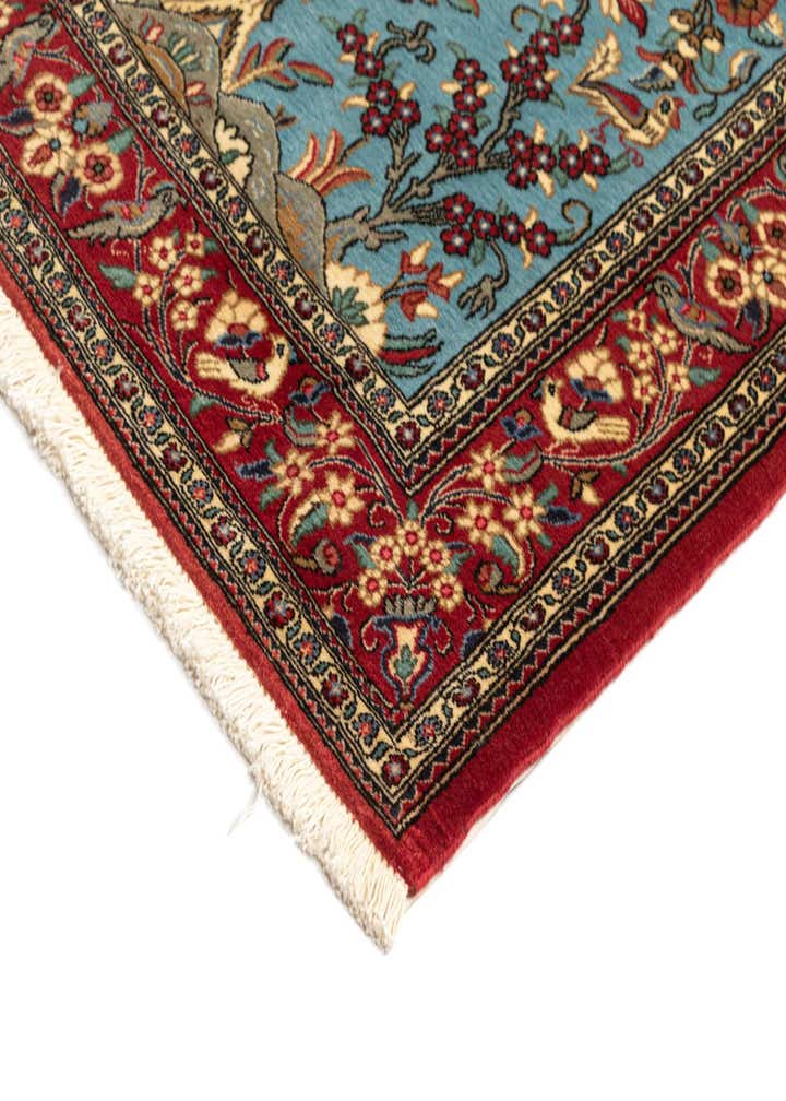 3' 5 x 5' Hand Knotted Qom Persian Rug