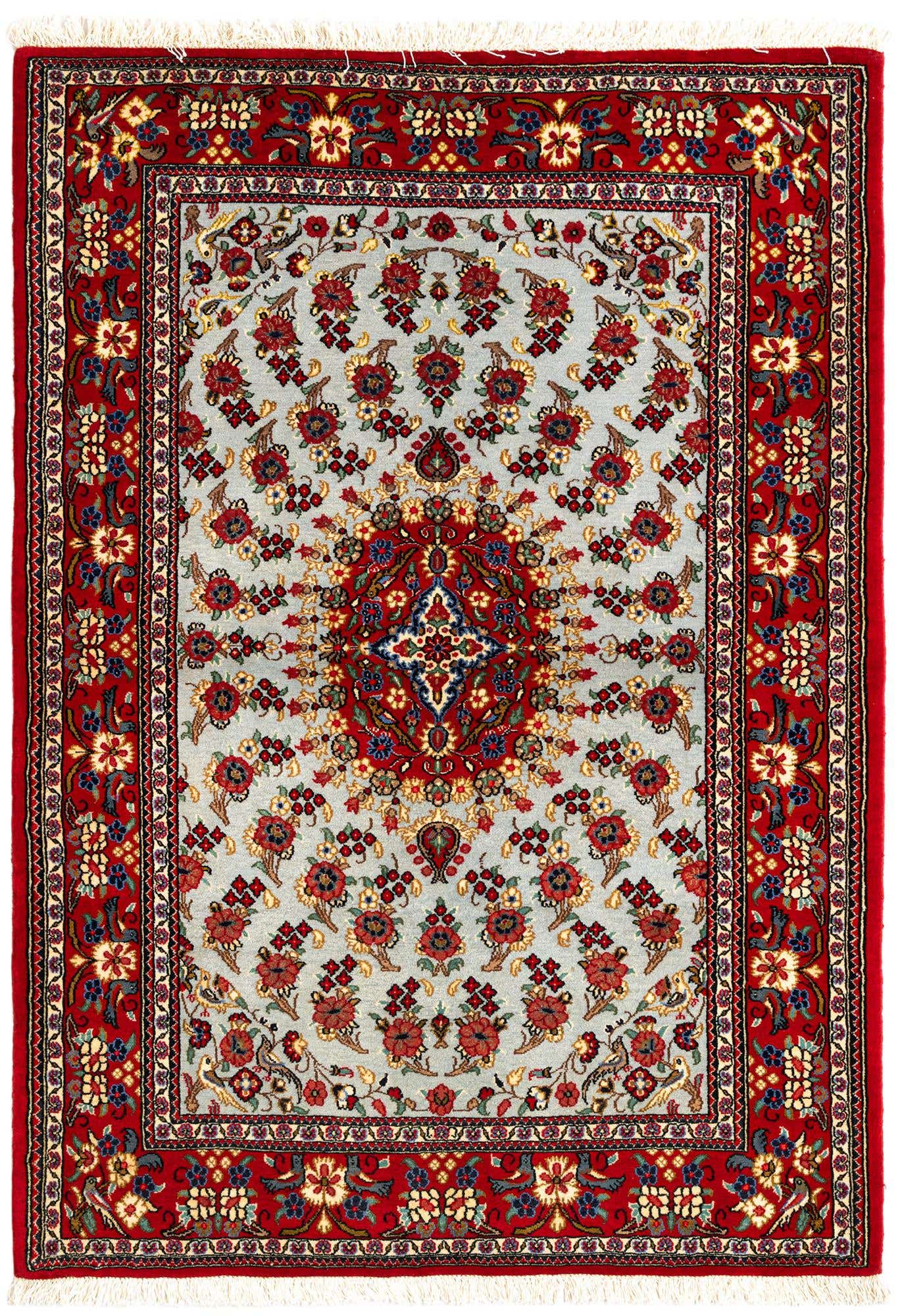 3' 7 x 4' 11 Hand Knotted Qom Persian Rug
