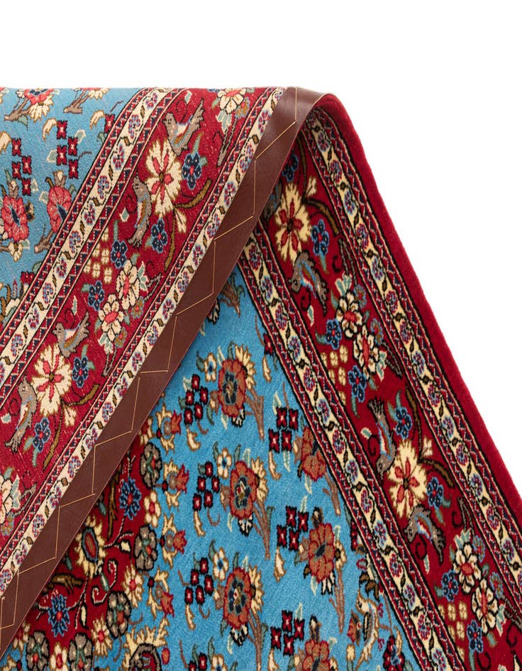 Detail image of 3' 5 x 4' 11  Hand Knotted Qom Persian Rug