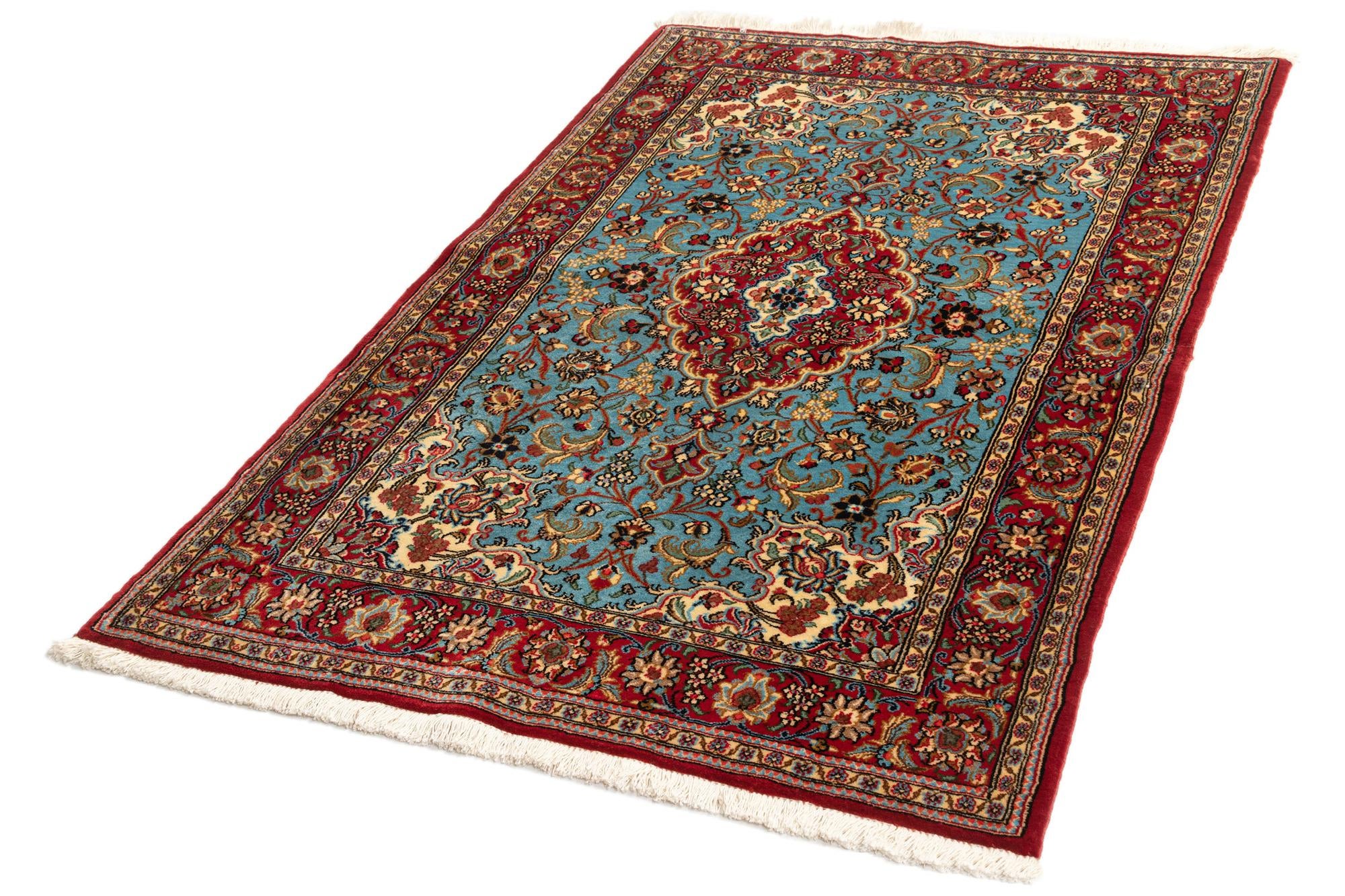 3' 5 x 5' Hand Knotted Qom Persian Rug