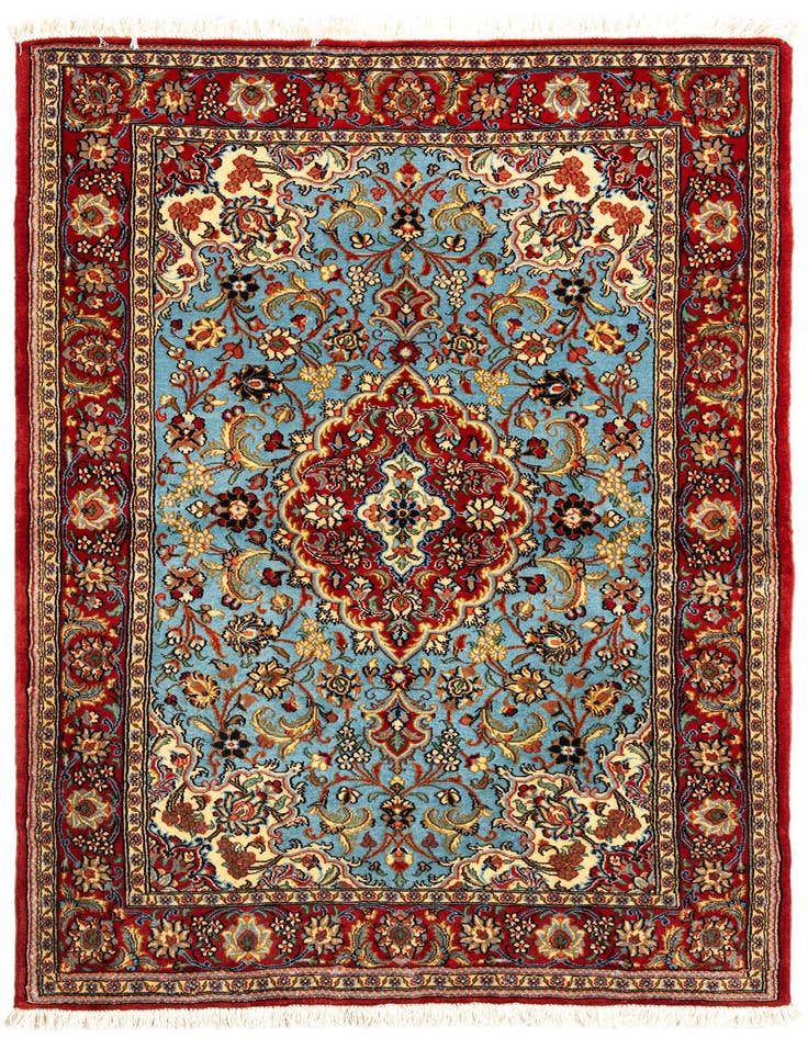 Detail image of 3' 5 x 5' Hand Knotted Qom Persian Rug