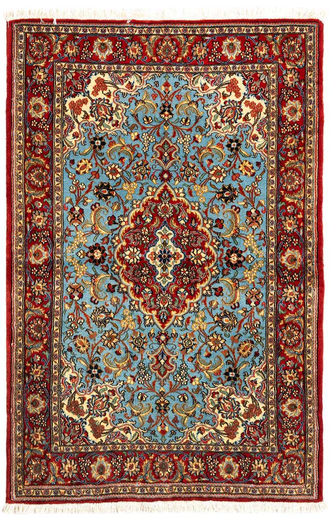 3' 5 x 5' Hand Knotted Qom Persian Rug