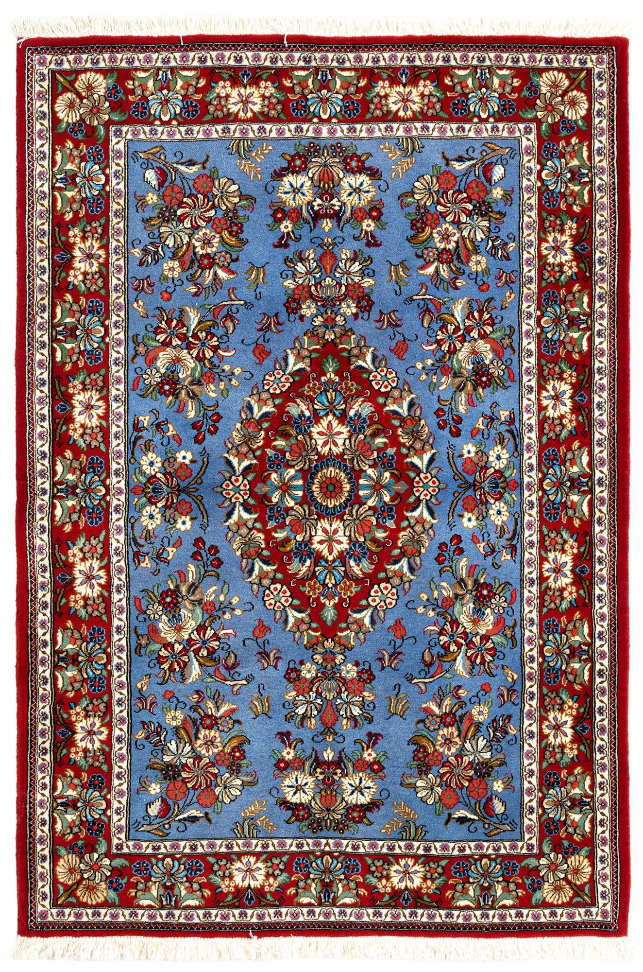 3' 6 x 5' 1 Hand Knotted Qom Persian Rug