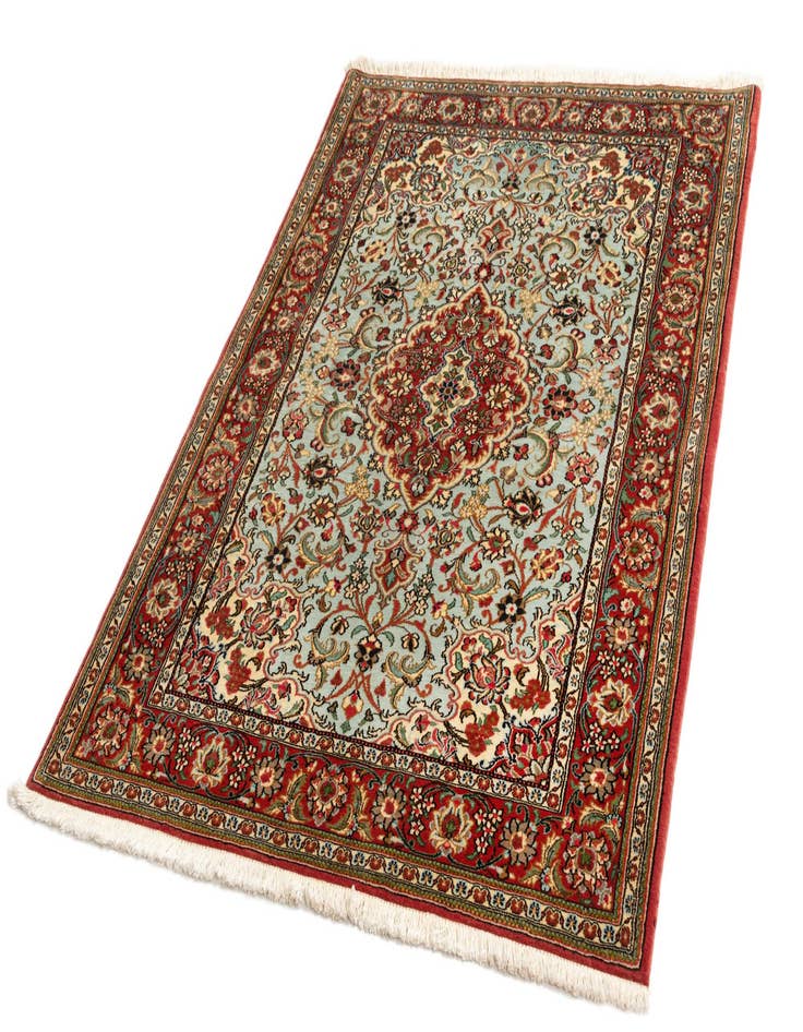 Detail image of 3' 7 x 5' 1  Hand Knotted Qom Persian Rug