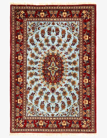 3' 5 x 5' 1 Hand Knotted Qom Persian Rug