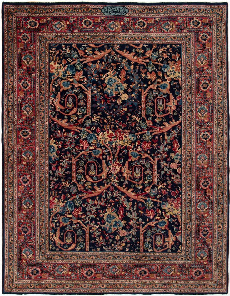 Detail image of 4' 8 x 6' 4 Hand Knotted Saber-Mashad Persian Rug
