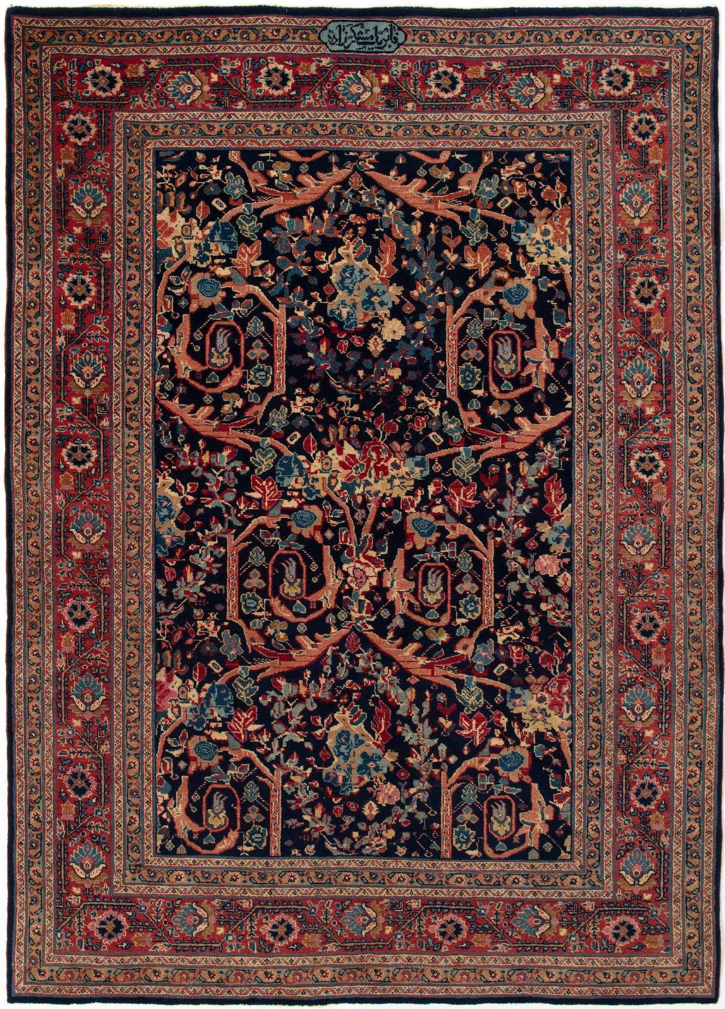 4' 8 x 6' 4 Hand Knotted Saber-Mashad Persian Rug