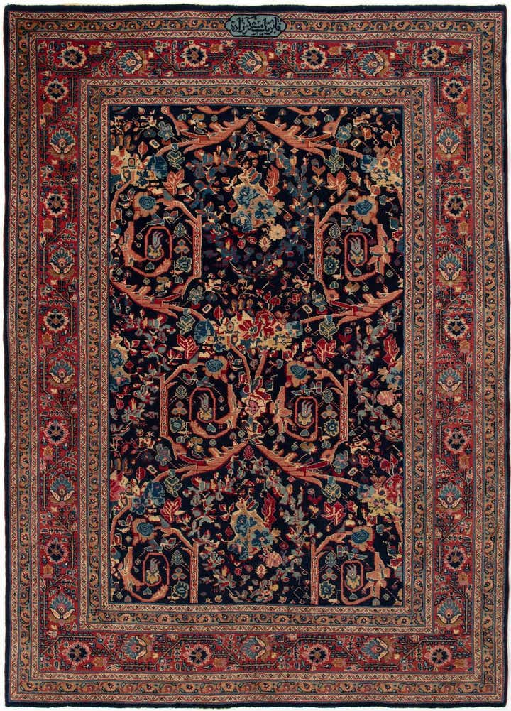 4' 8 x 6' 4 Hand Knotted Saber-Mashad Persian Rug