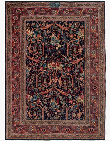 4' 8 x 6' 4 Hand Knotted Saber-Mashad Persian Rug