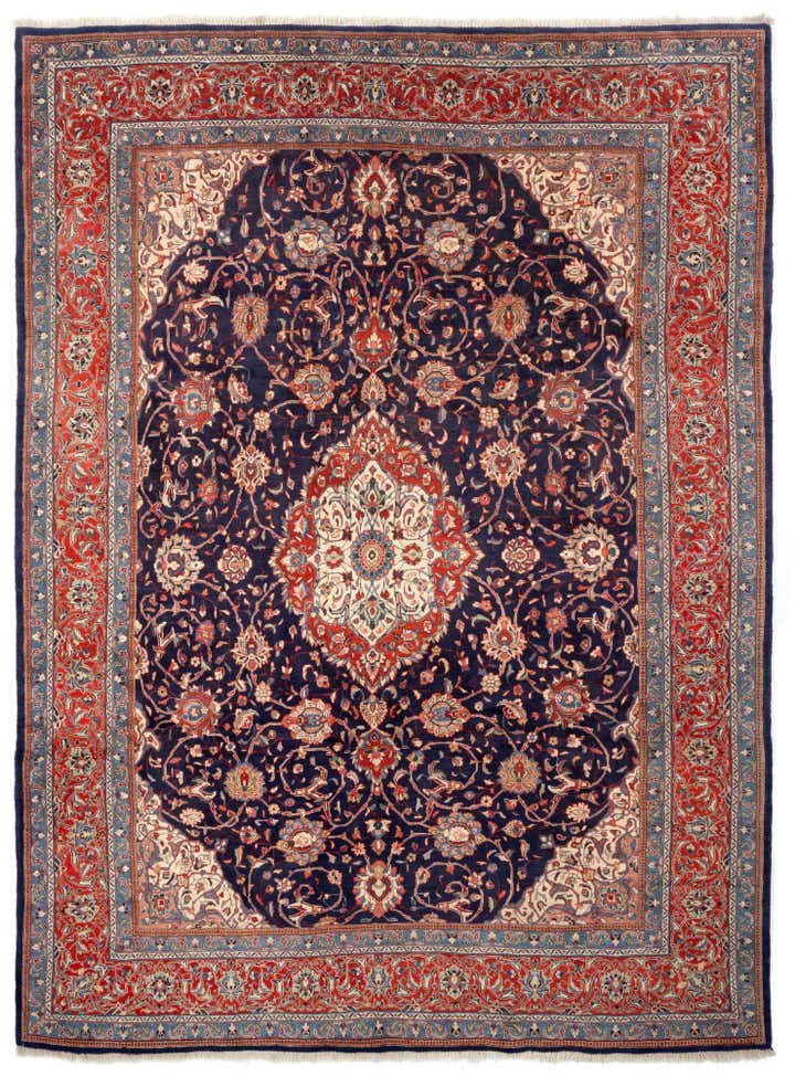 8' 7 x 11' 11 Hand Knotted Sarough Persian Wool Rug