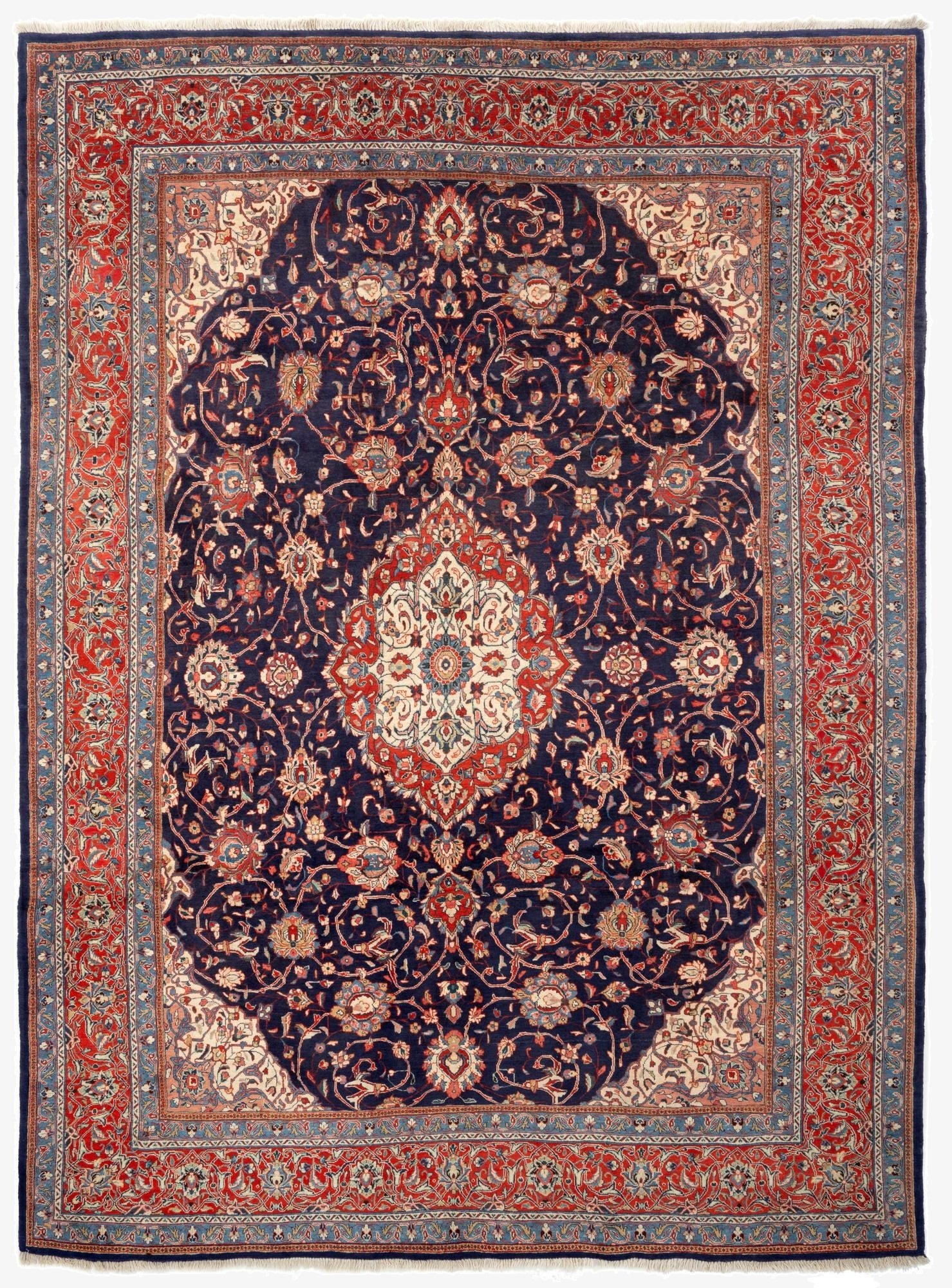 8' 7 x 11' 11  Hand Knotted Sarough Persian Wool Rug