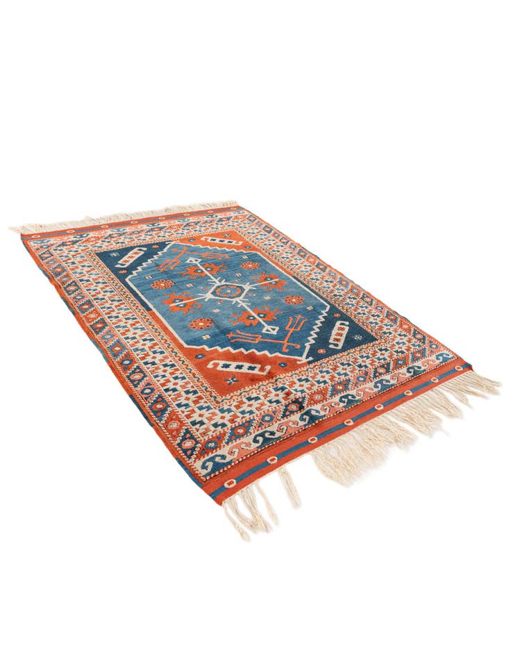 Detail image of 4' 6 x 5' 11 Hand Knotted Shiraz Oriental Wool Rug