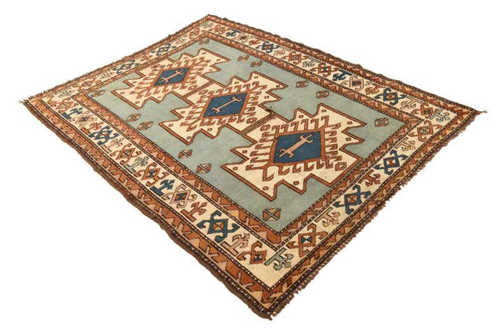 4' 7 x 6' Hand Knotted Shirvan Persian Wool Rug