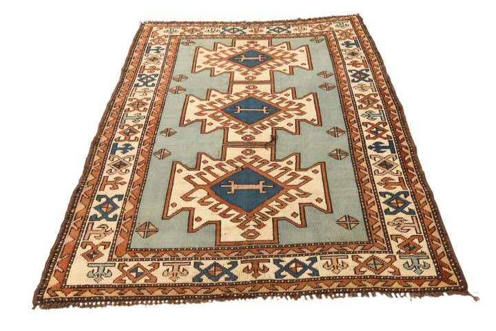4' 7 x 6' Hand Knotted Shirvan Persian Wool Rug