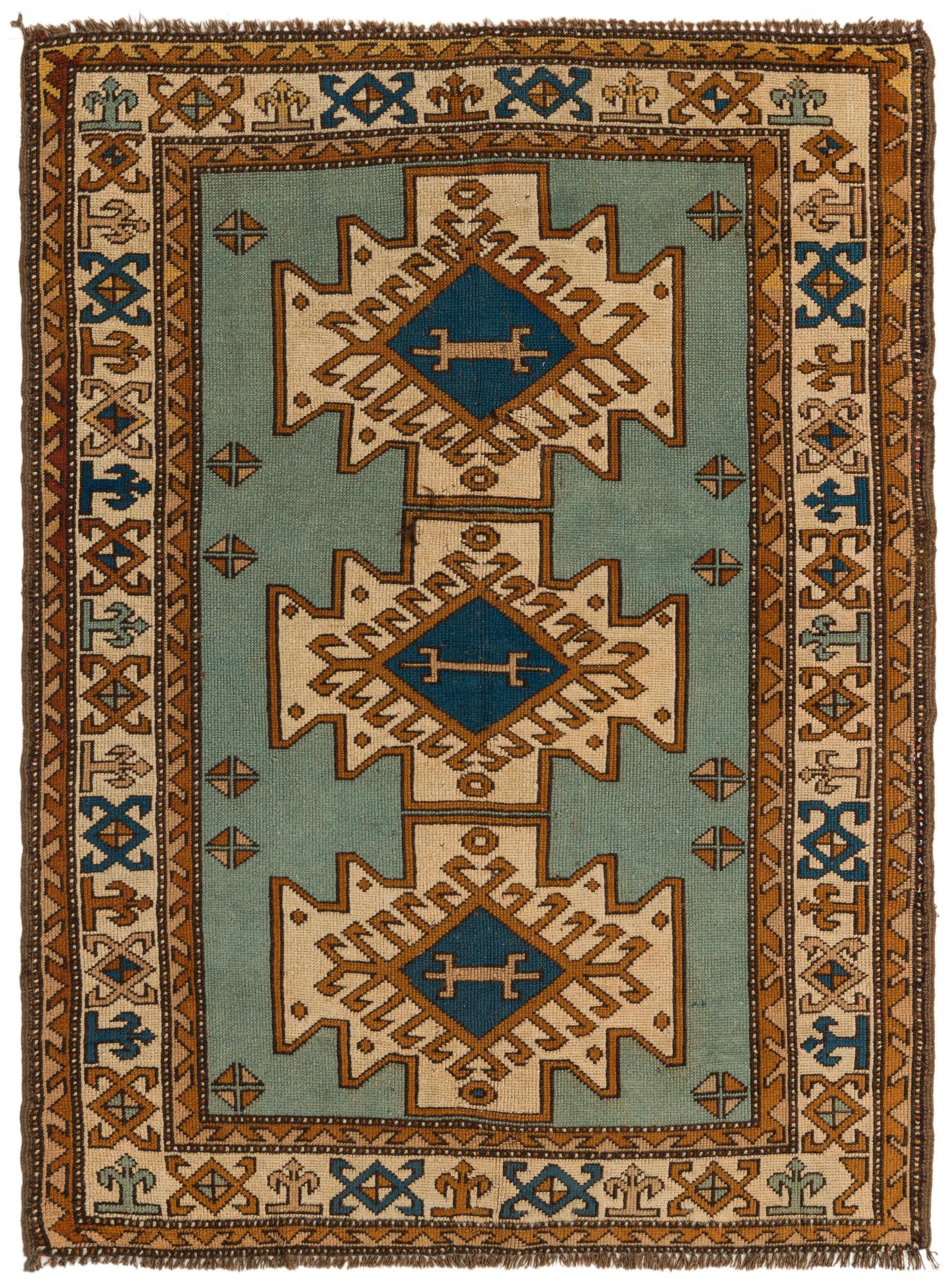 4' 7 x 6' Hand Knotted Shirvan Persian Wool Rug