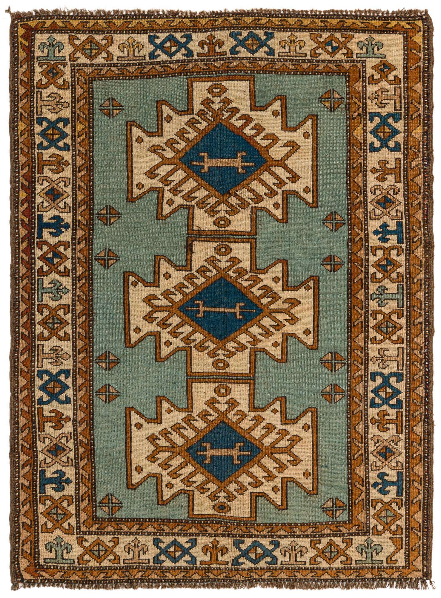 4' 7 x 6' Hand Knotted Shirvan Persian Wool Rug