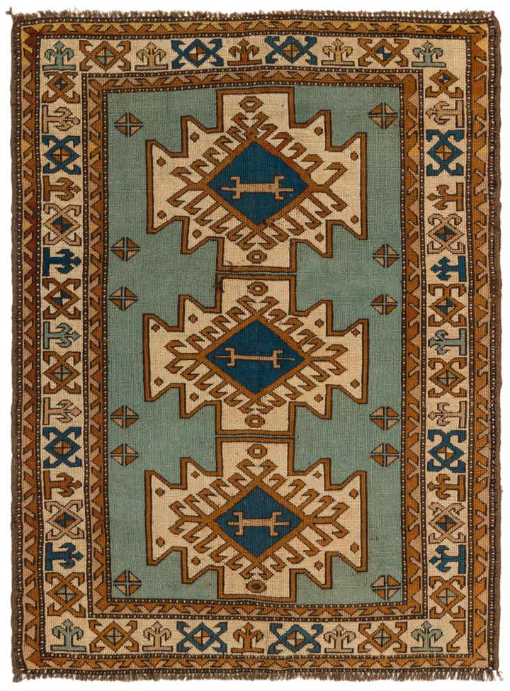 4' 7 x 6' Hand Knotted Shirvan Persian Wool Rug