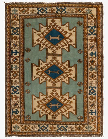 4' 7 x 6' Hand Knotted Shirvan Persian Wool Rug