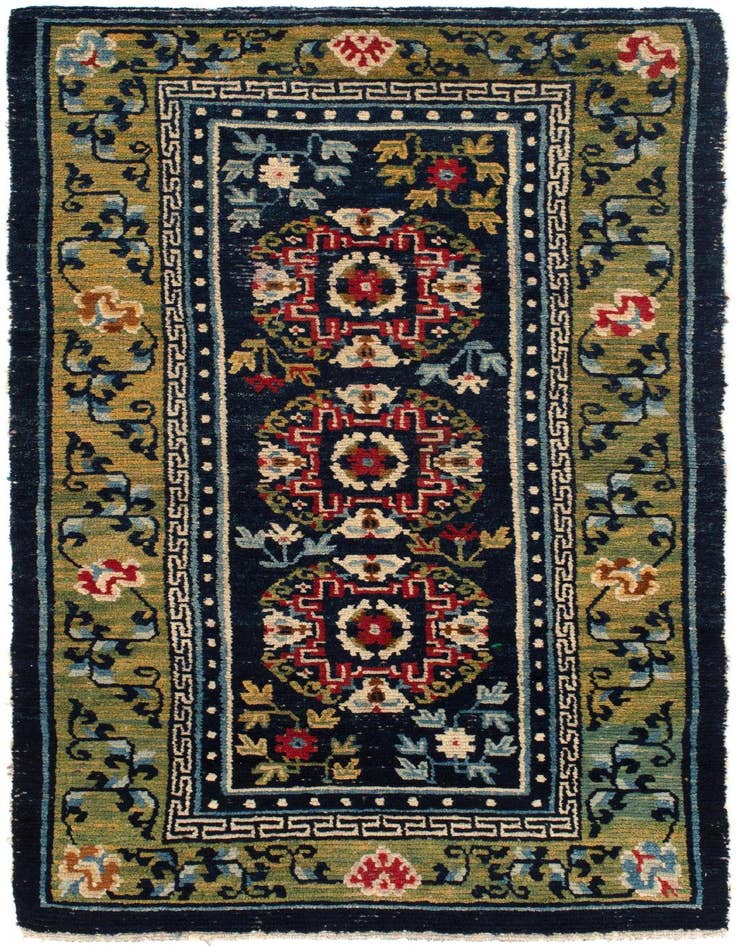 Detail image of 2' 4 x 4' 5 Hand Knotted Tibet Rug