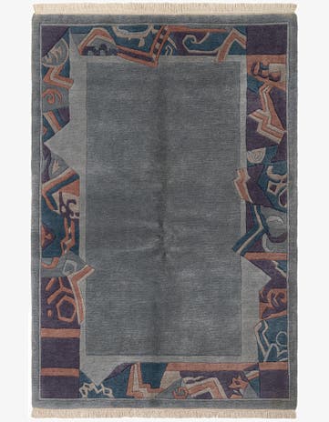 4' 11 x 7' 2 Hand Knotted Tibet Wool Rug