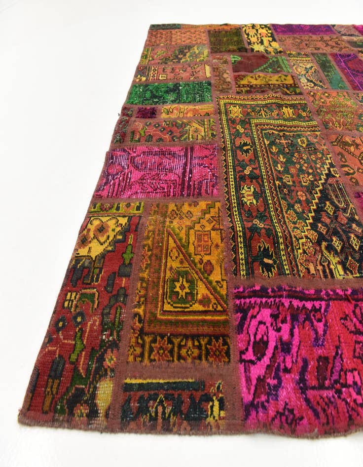 Detail image of 6' 2 x 7' 10 Hand Knotted Ultra Vintage Persian Wool Rug