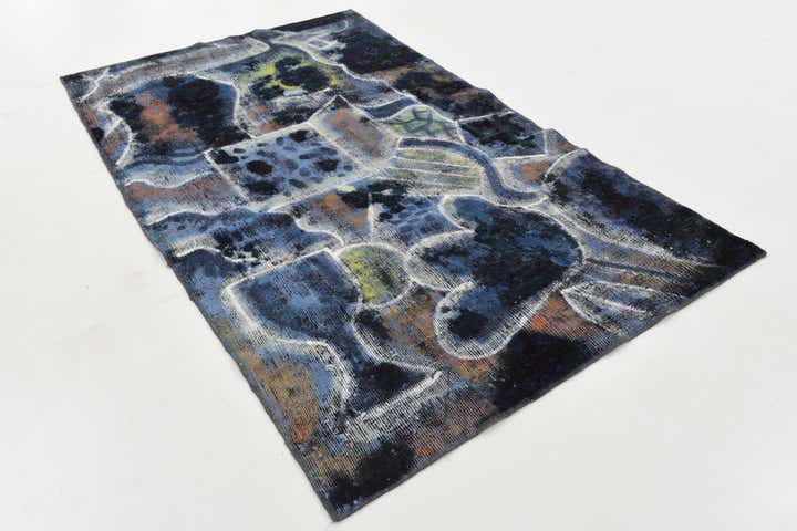 4' 3 x 6' 10 Hand Knotted Ultra Vintage Persian Wool Rug