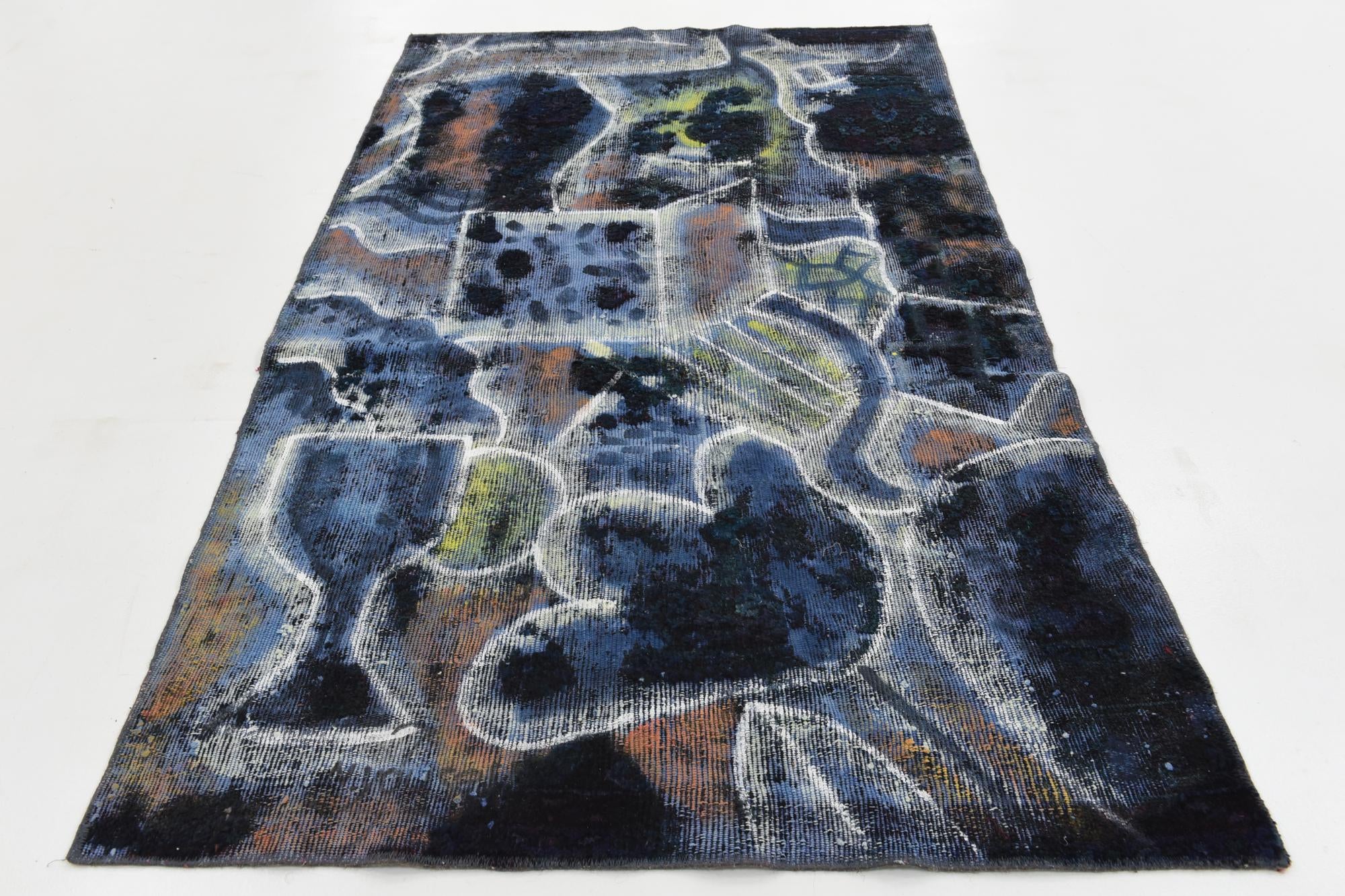 4' 3 x 6' 10 Hand Knotted Ultra Vintage Persian Wool Rug