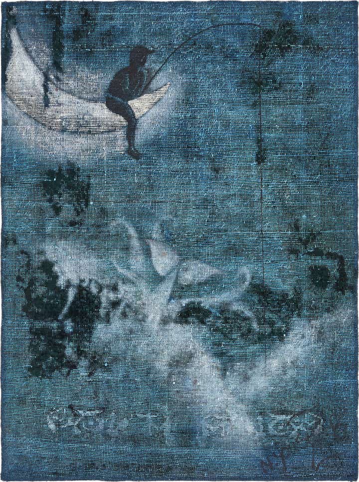 3' 6 x 4' 9 Hand Knotted Ultra Vintage Persian Wool Rug