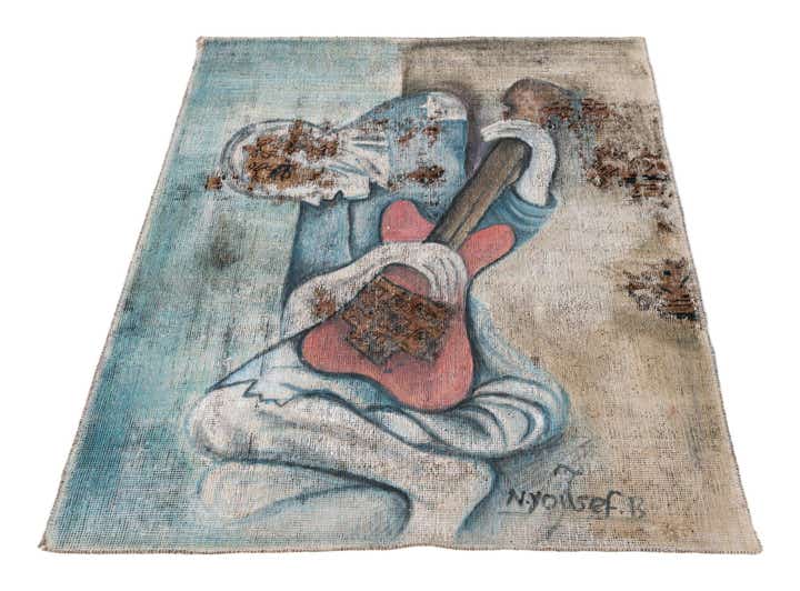3' 4 x 4' Hand Knotted Ultra Vintage Persian Wool Rug