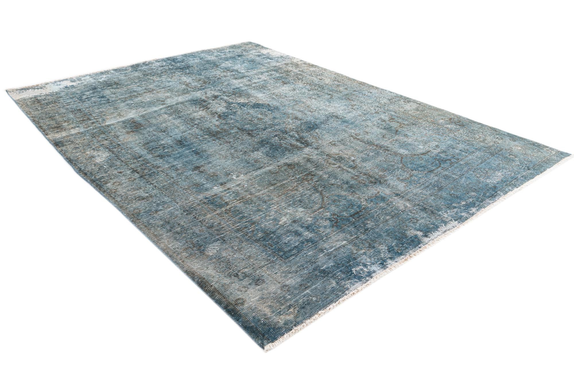 6' 7 x 9' 3 Hand Knotted Ultra Vintage Persian Wool Rug