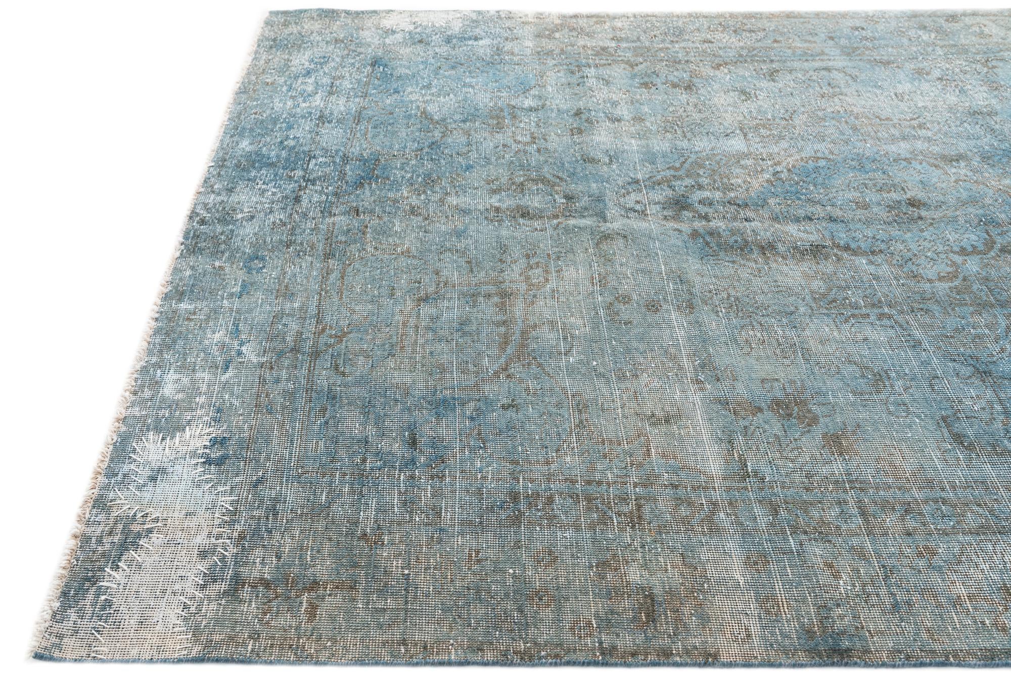 6' 7 x 9' 3 Hand Knotted Ultra Vintage Persian Wool Rug