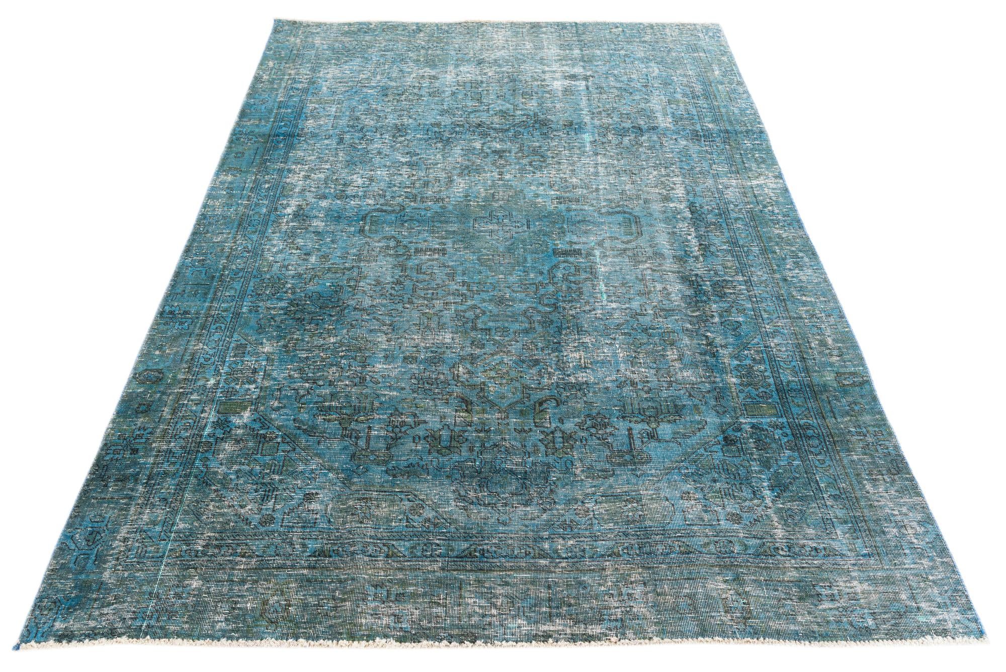 5' 9 x 9' Hand Knotted Ultra Vintage Persian Wool Rug