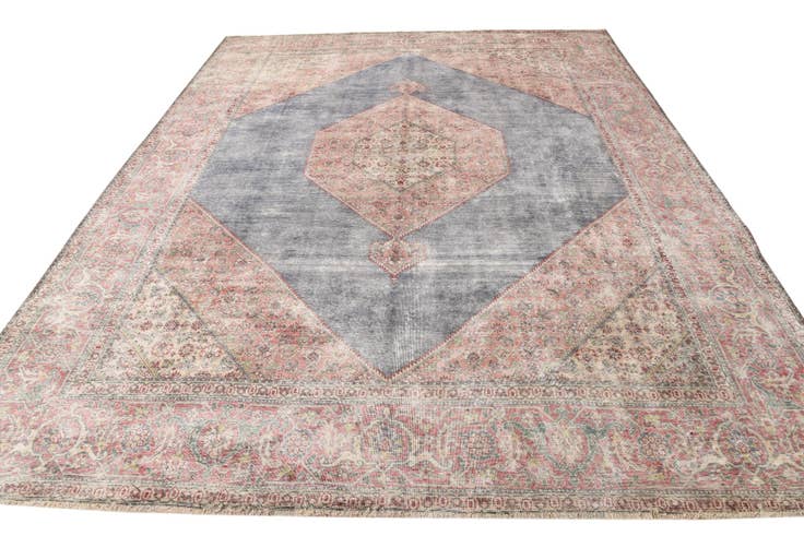 Detail image of 9' 10 x 12' 2 Hand Knotted Ultra Vintage Persian Wool Rug