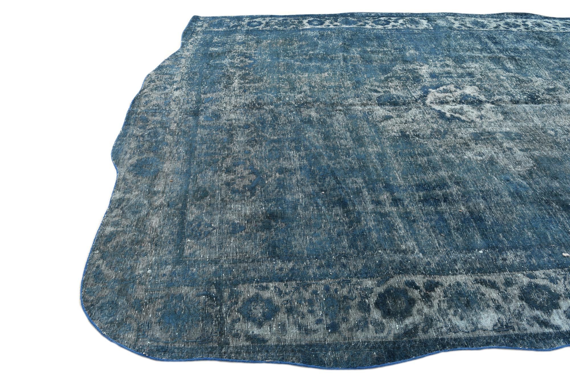 9' x 12' 5 Hand Knotted Ultra Vintage Persian Wool Rug