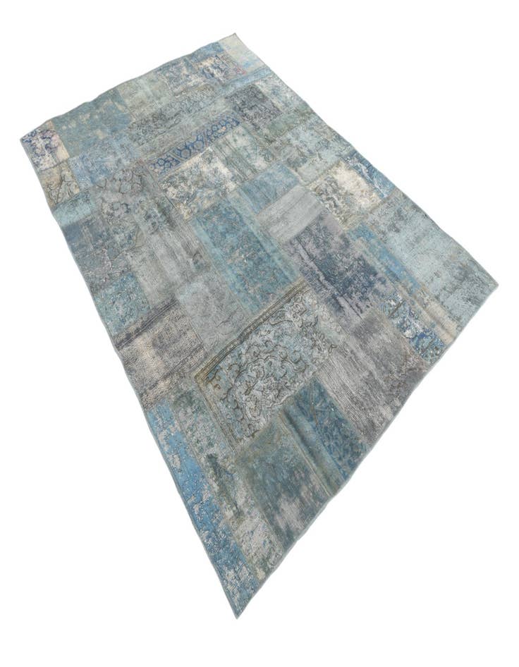 Detail image of 5' 9 x 8'  Hand Knotted Ultra Vintage Persian Wool Rug