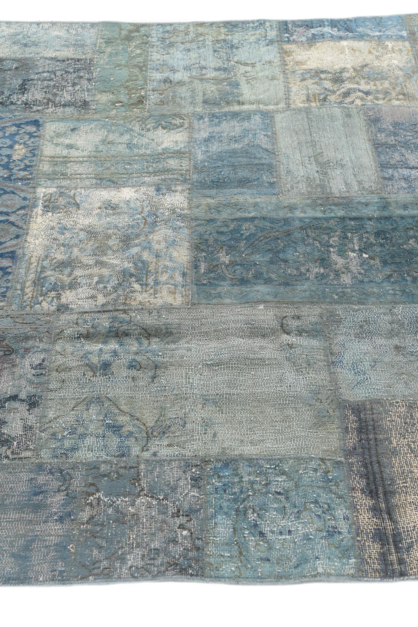 5' 9 x 8' Hand Knotted Ultra Vintage Persian Wool Rug