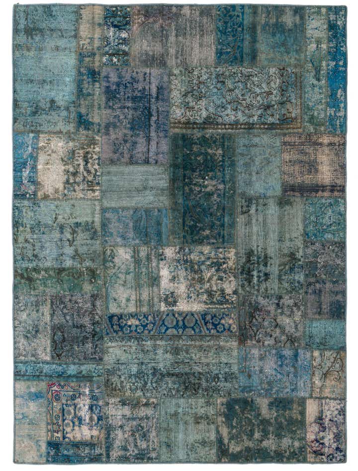 5' 9 x 8' Hand Knotted Ultra Vintage Persian Wool Rug