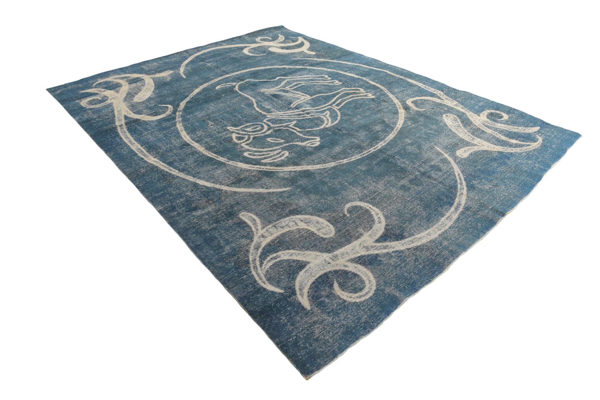 9' 4 x 11' 10 Hand Knotted Ultra Vintage Persian Wool Rug