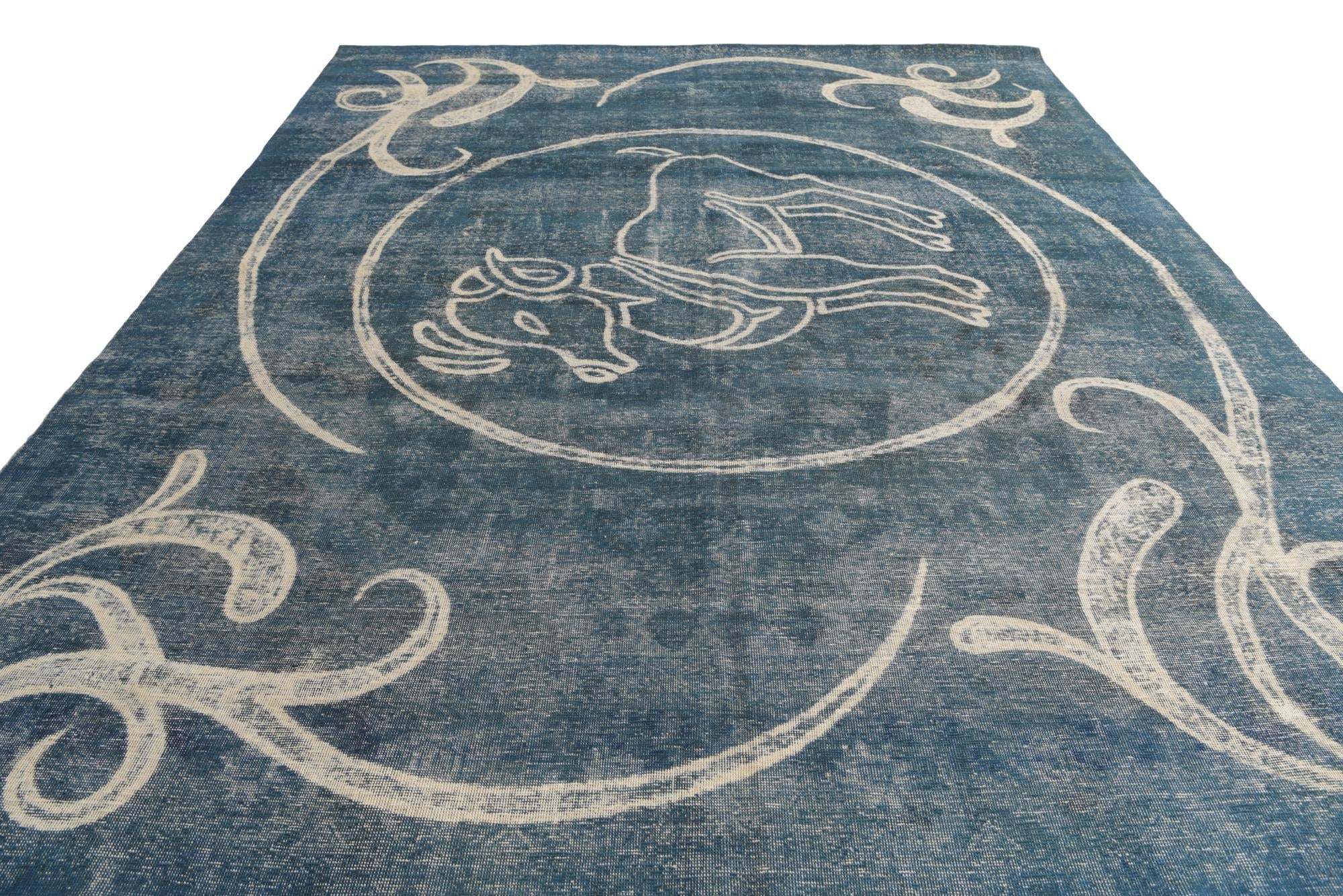 9' 4 x 11' 10 Hand Knotted Ultra Vintage Persian Wool Rug