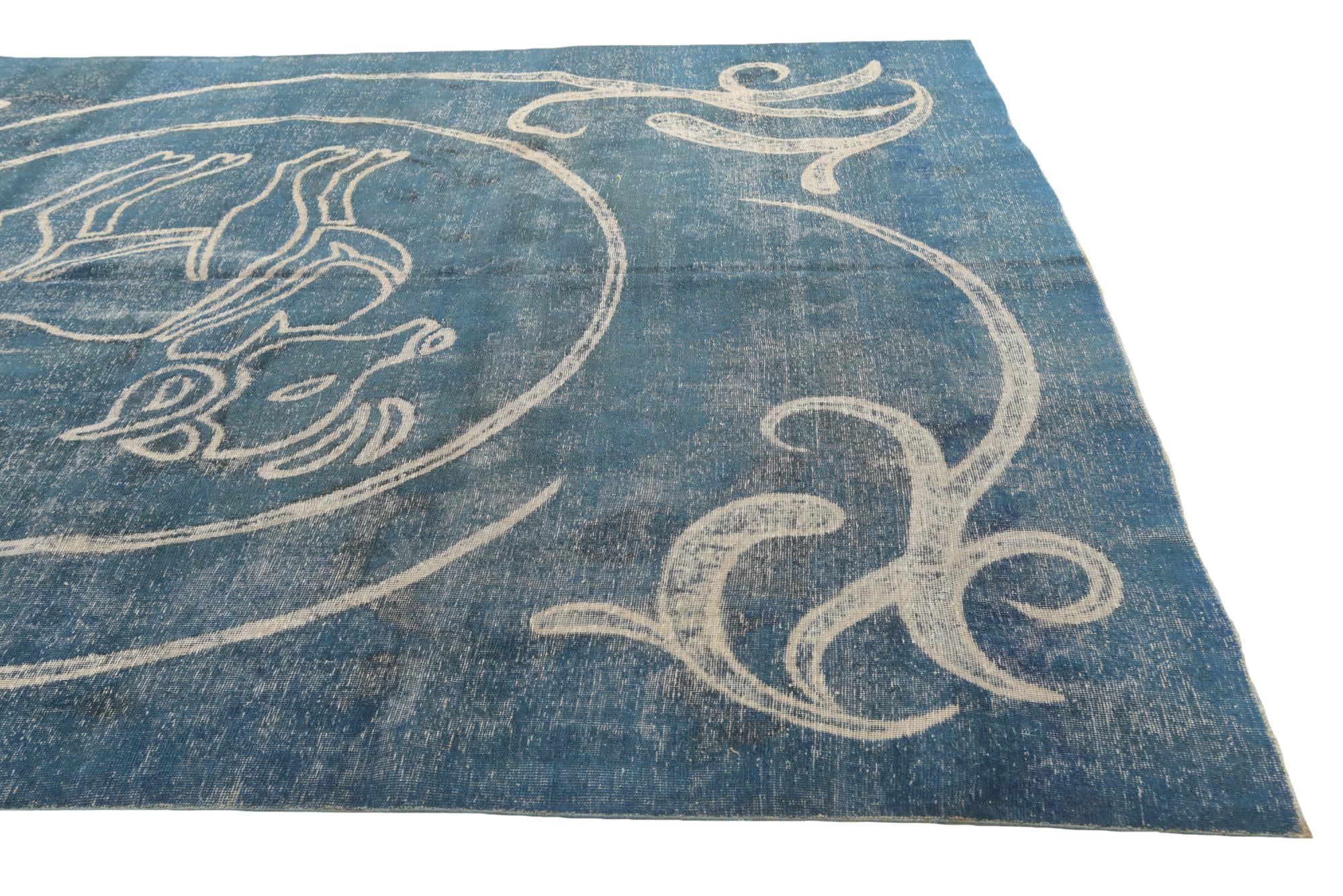 9' 4 x 11' 10 Hand Knotted Ultra Vintage Persian Wool Rug