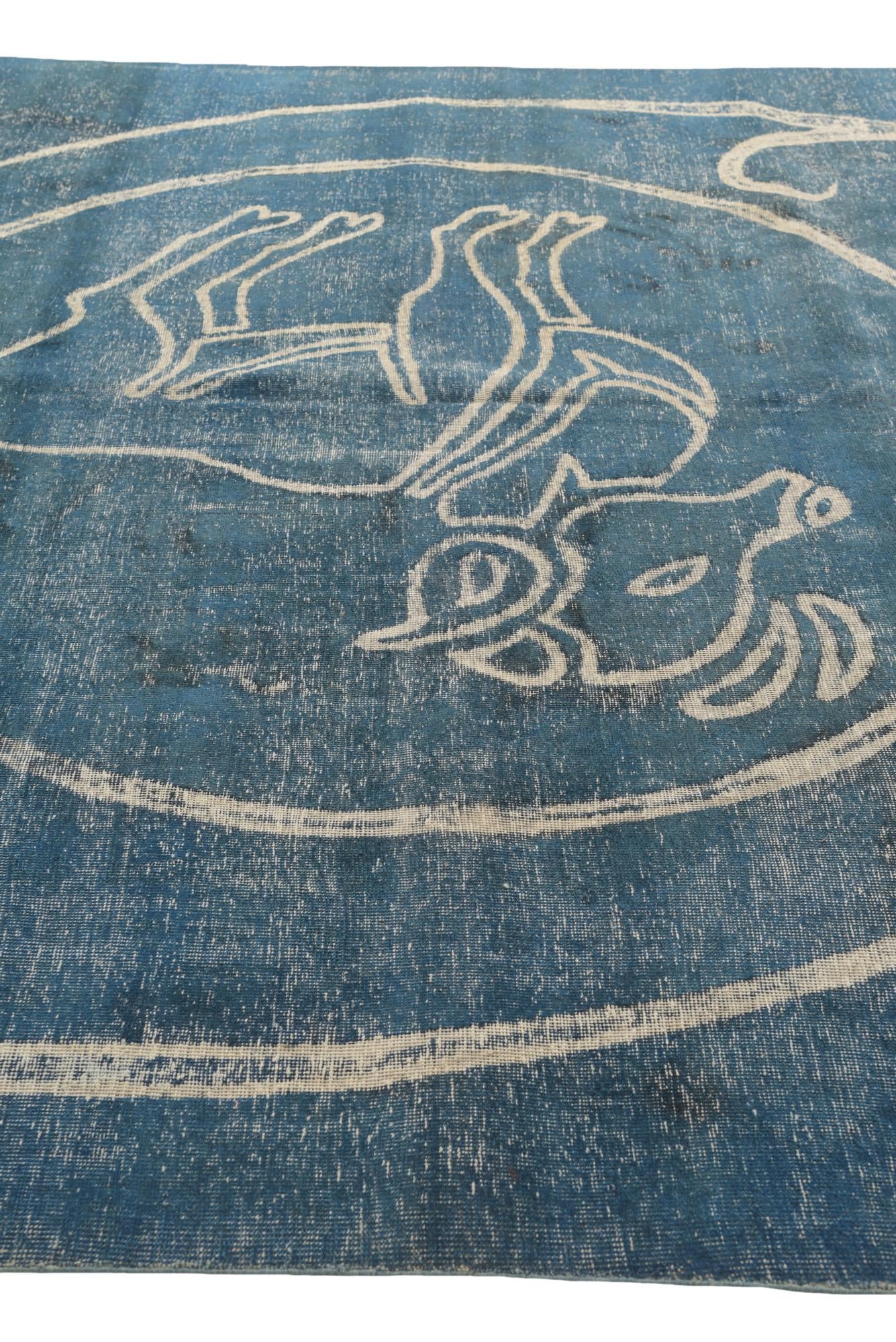 9' 4 x 11' 10 Hand Knotted Ultra Vintage Persian Wool Rug