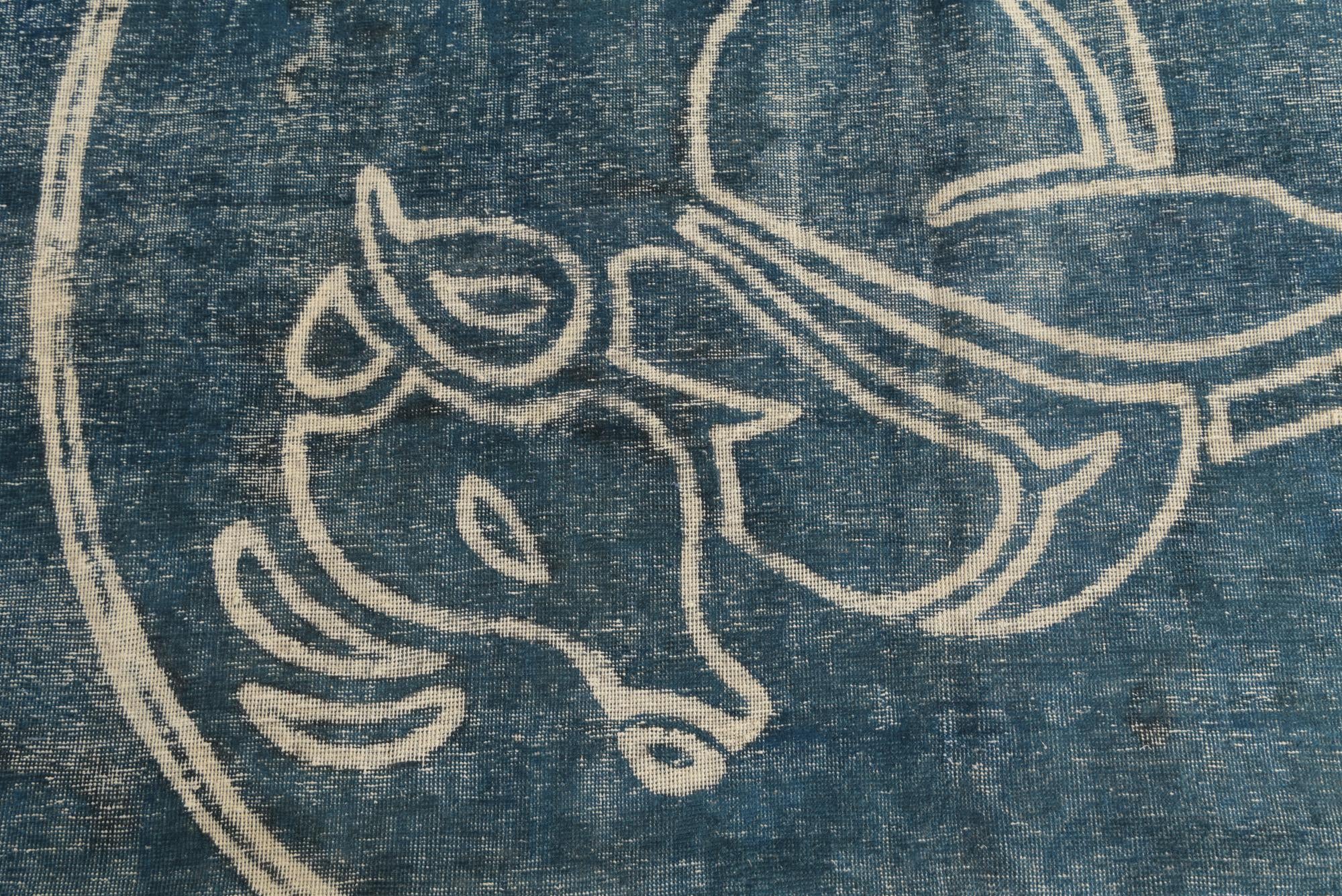 9' 4 x 11' 10 Hand Knotted Ultra Vintage Persian Wool Rug