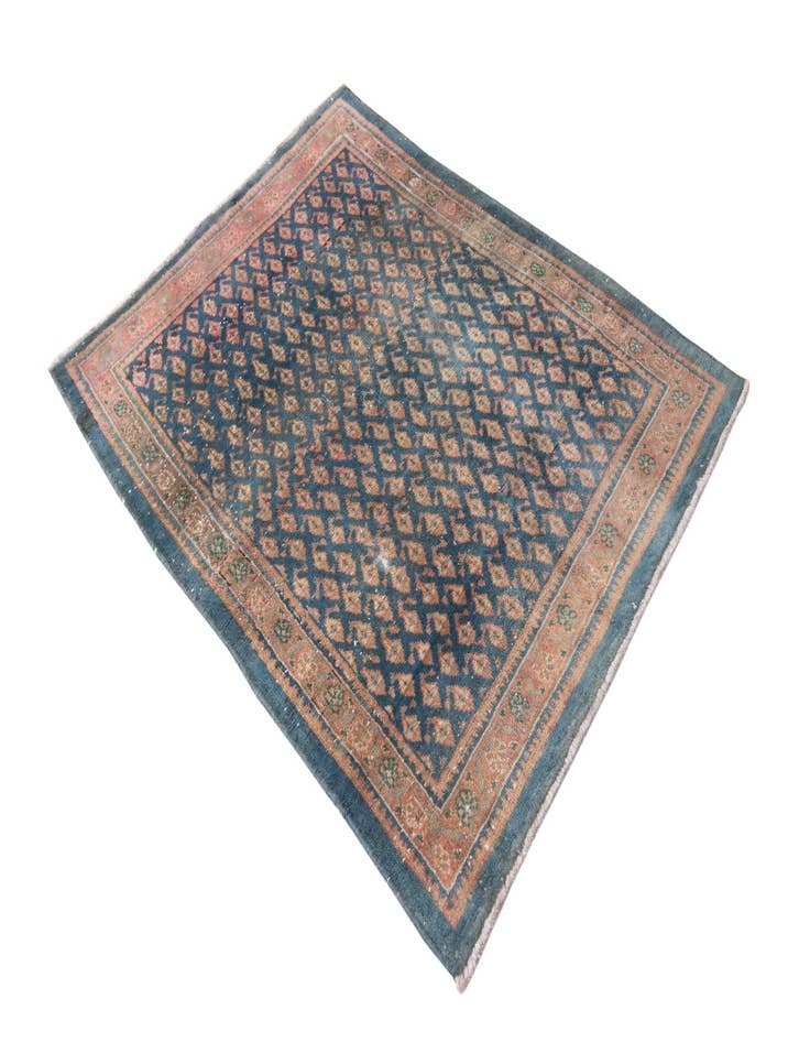 Detail image of 3' 8 x 4' 8  Hand Knotted Ultra Vintage Persian Wool Rug